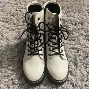 White Combat Boots